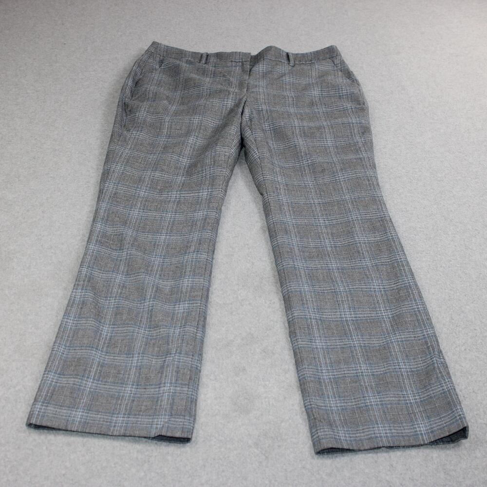 White House Black Market Pants Women 12 Gray Plaid Slim Straight Office Heritage